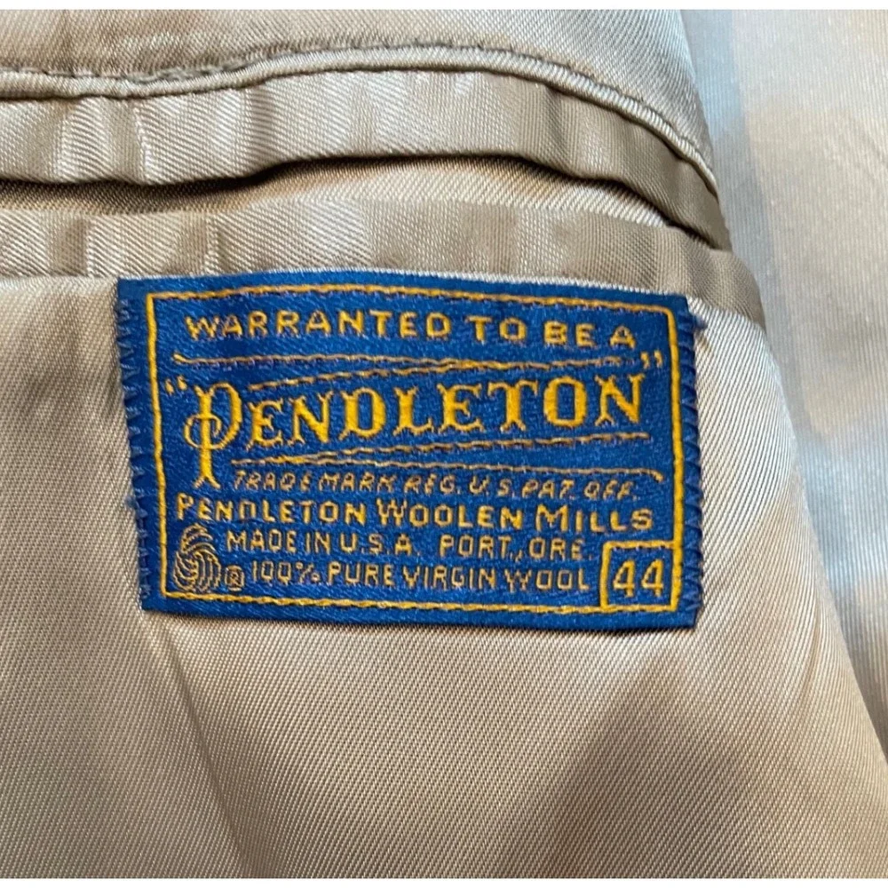 Vintage Pendleton Wool Blazer Herringbone Tweed Mens‎ 44 Classic Sport Coat